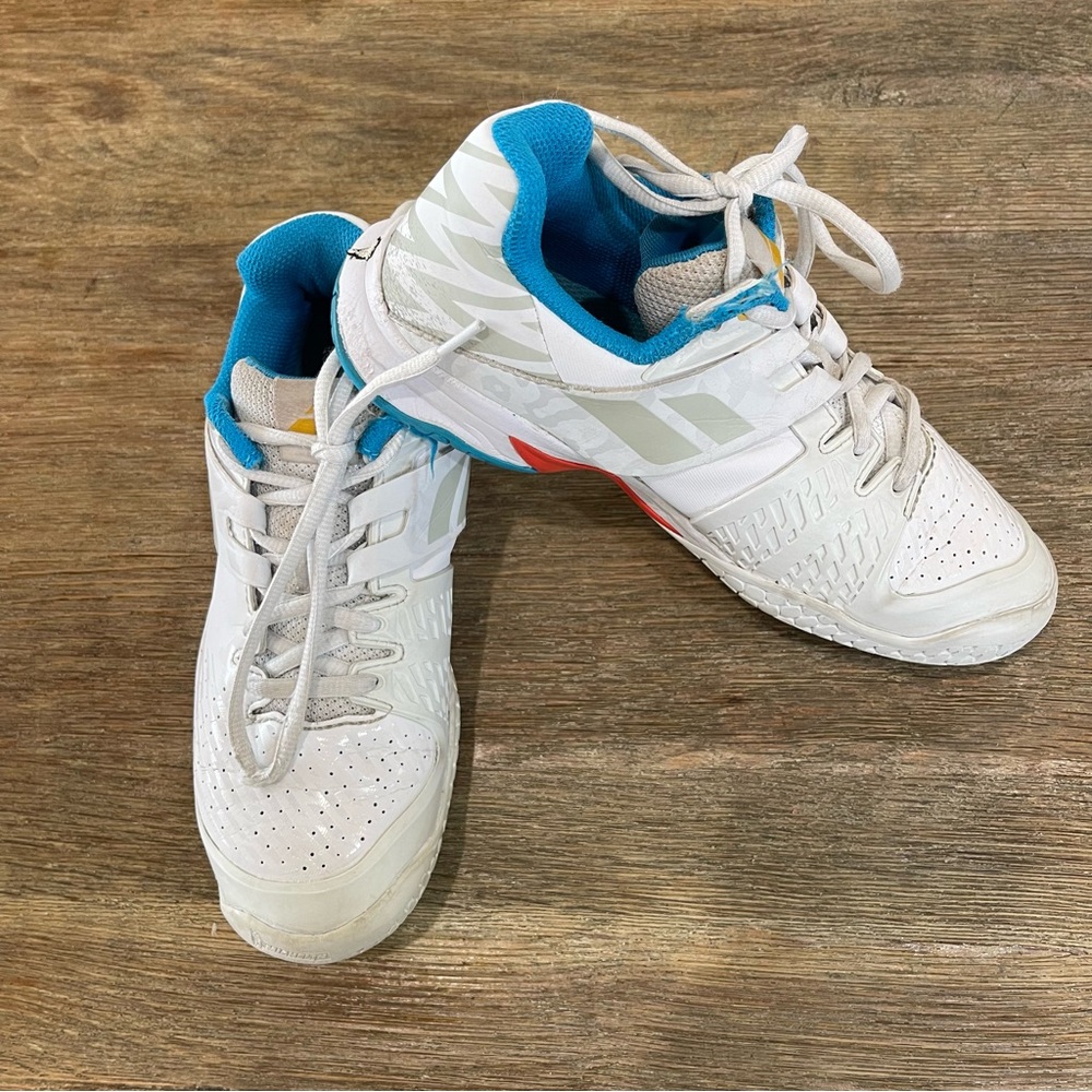 Babolat Propulse Tennis Pickleball shoes Junior 5 White and Teal